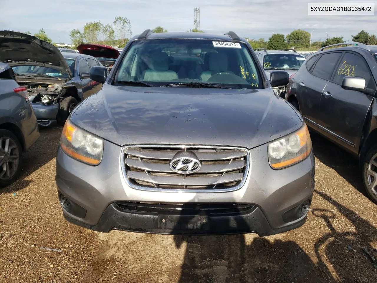 2011 Hyundai Santa Fe Gls VIN: 5XYZGDAG1BG035472 Lot: 68494314