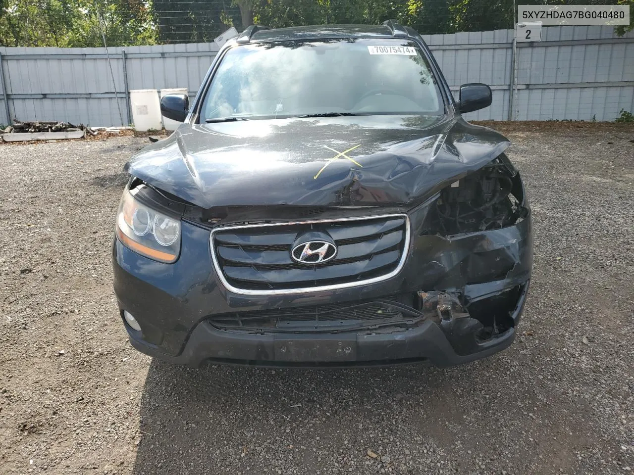 2011 Hyundai Santa Fe Se VIN: 5XYZHDAG7BG040480 Lot: 70075474