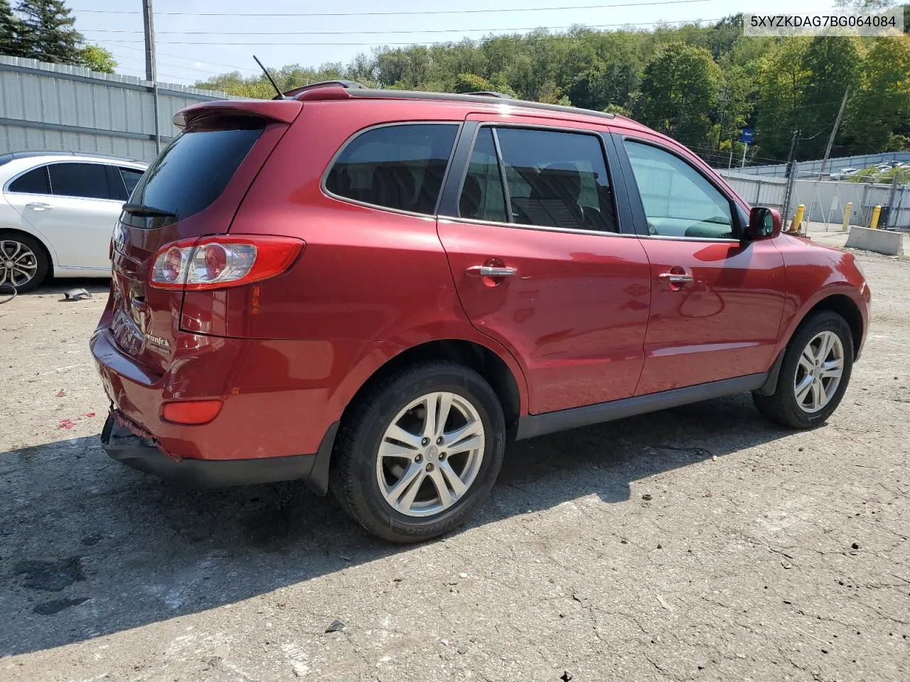 2011 Hyundai Santa Fe Limited VIN: 5XYZKDAG7BG064084 Lot: 70747044