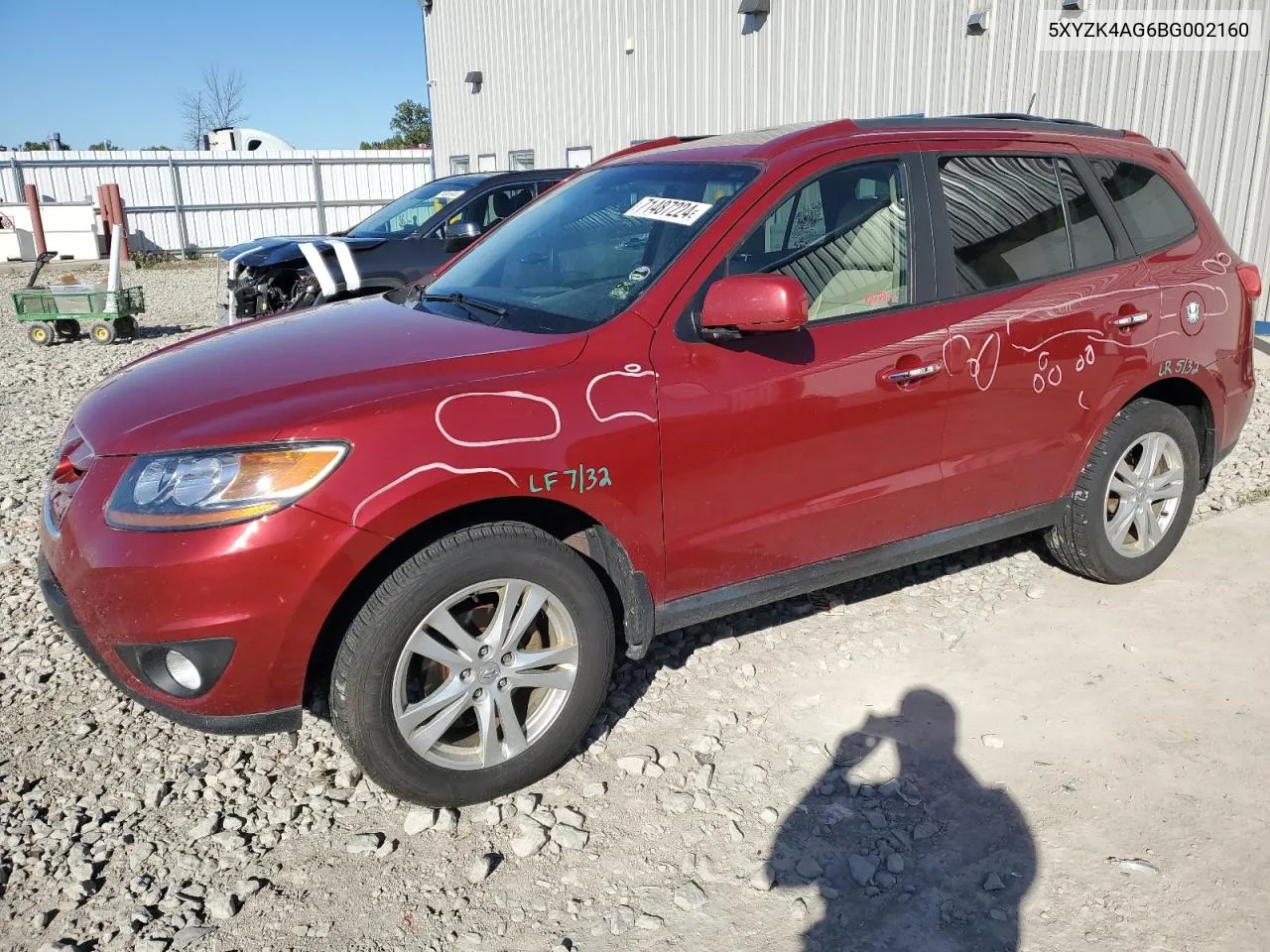 2011 Hyundai Santa Fe Limited VIN: 5XYZK4AG6BG002160 Lot: 71487224