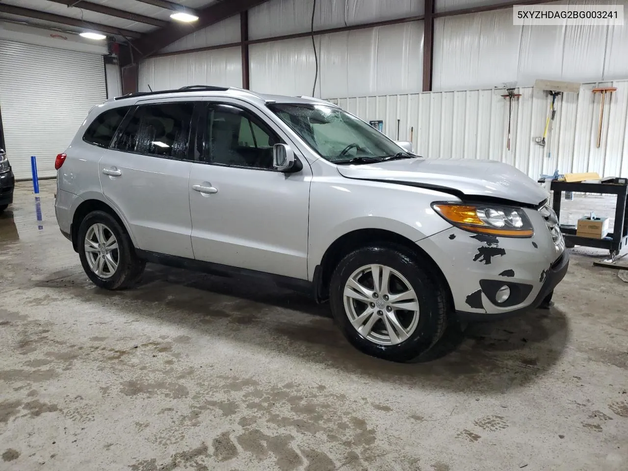 2011 Hyundai Santa Fe Se VIN: 5XYZHDAG2BG003241 Lot: 74373544