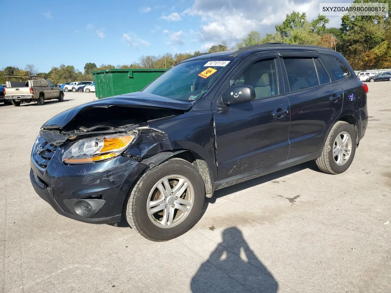 2011 Hyundai Santa Fe Gls VIN: 5XYZGDAB9BG080812 Lot: 74710174