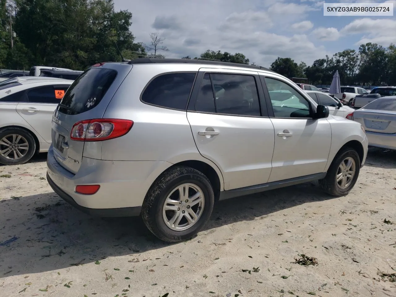 2011 Hyundai Santa Fe Gls VIN: 5XYZG3AB9BG025724 Lot: 75300204