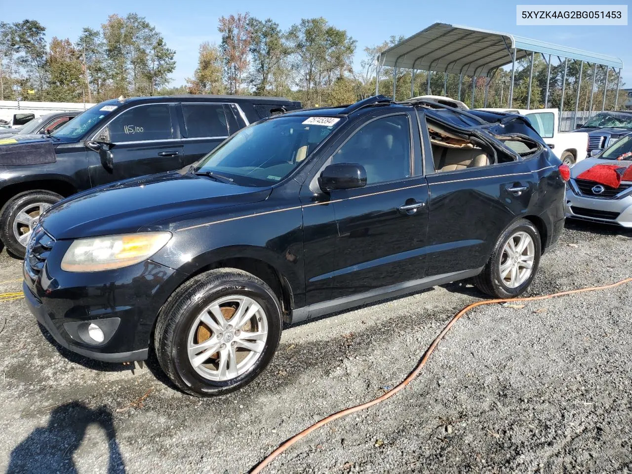 2011 Hyundai Santa Fe Limited VIN: 5XYZK4AG2BG051453 Lot: 75745394