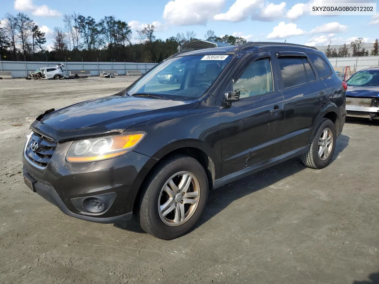 2011 Hyundai Santa Fe Gls VIN: 5XYZGDAG0BG012202 Lot: 76364974