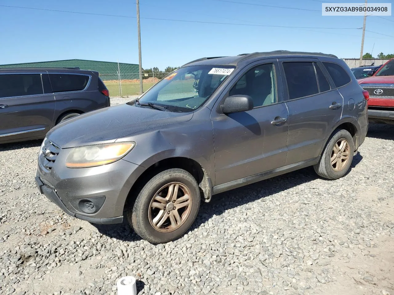 2011 Hyundai Santa Fe Gls VIN: 5XYZG3AB9BG034908 Lot: 76617474