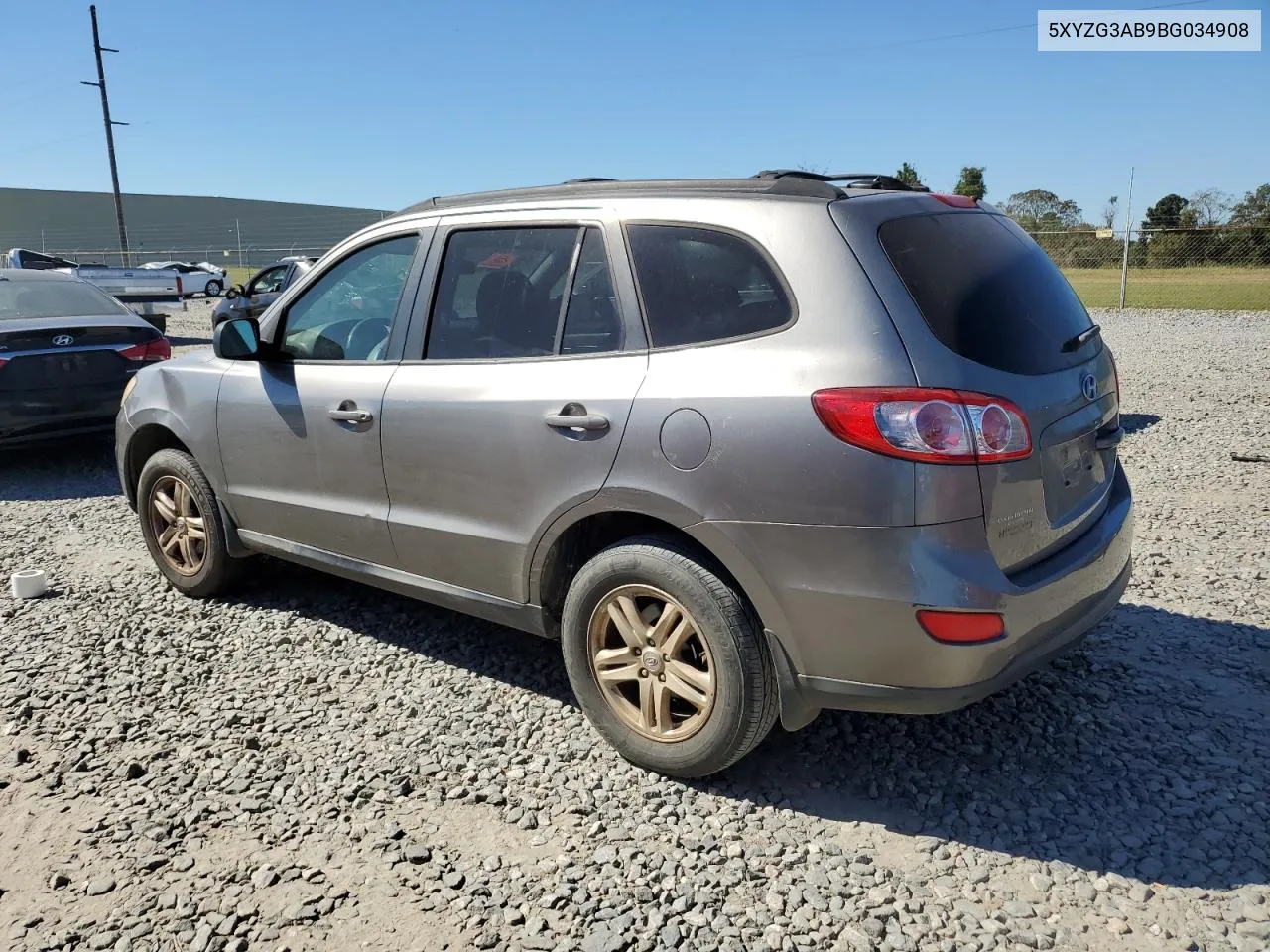 2011 Hyundai Santa Fe Gls VIN: 5XYZG3AB9BG034908 Lot: 76617474