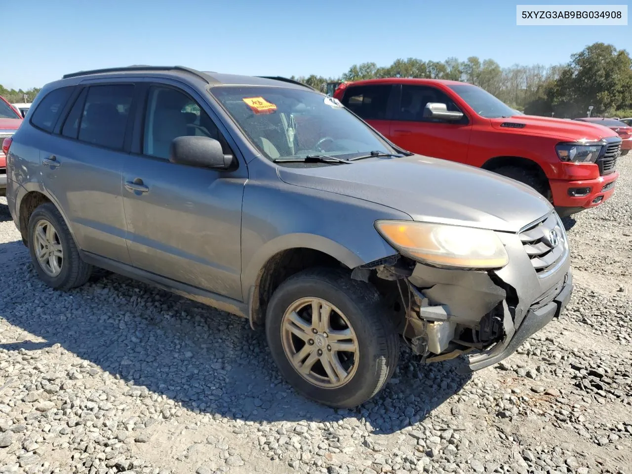 2011 Hyundai Santa Fe Gls VIN: 5XYZG3AB9BG034908 Lot: 76617474