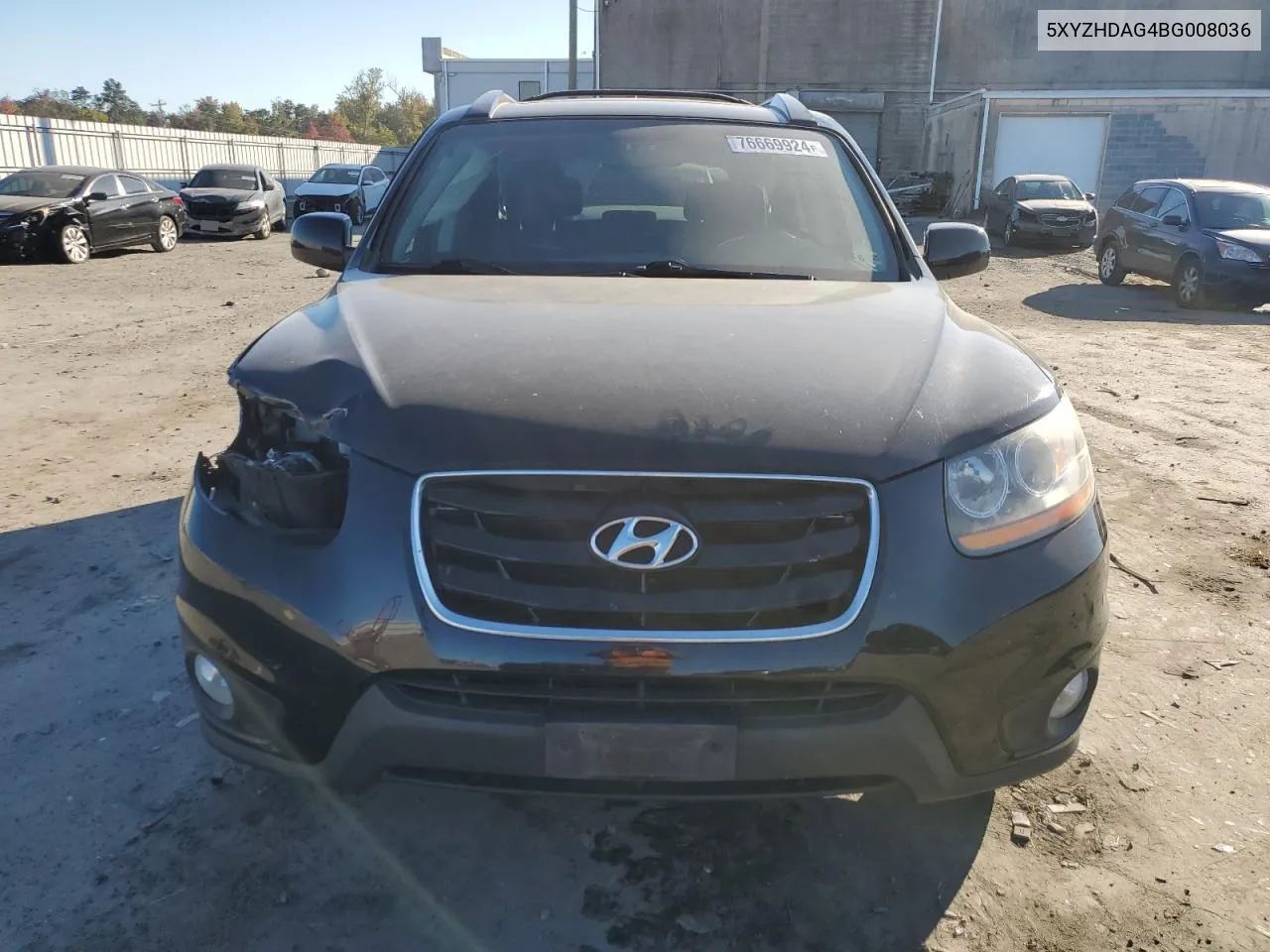 2011 Hyundai Santa Fe Se VIN: 5XYZHDAG4BG008036 Lot: 76669924