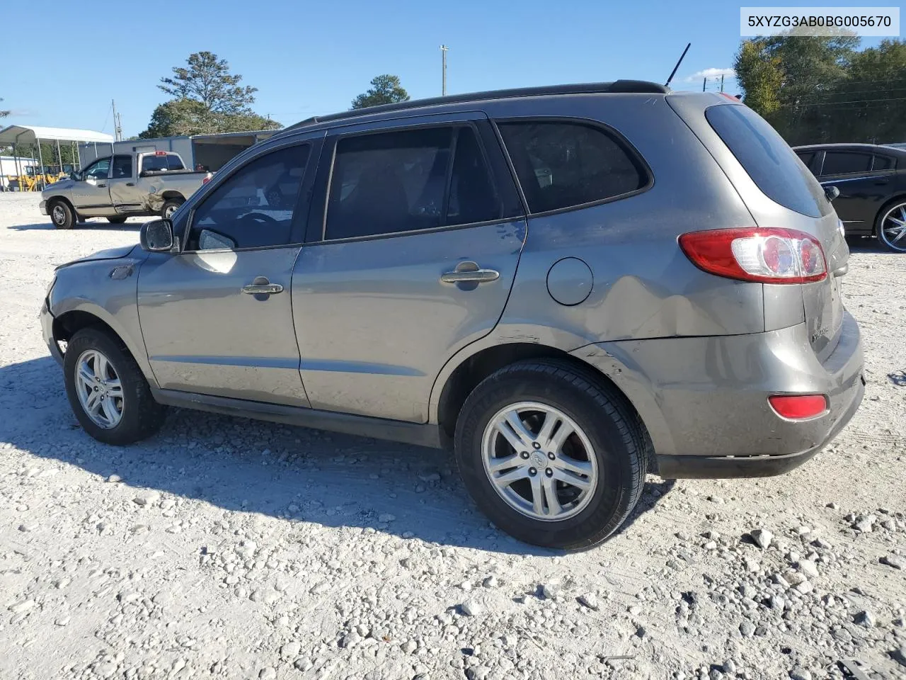 5XYZG3AB0BG005670 2011 Hyundai Santa Fe Gls