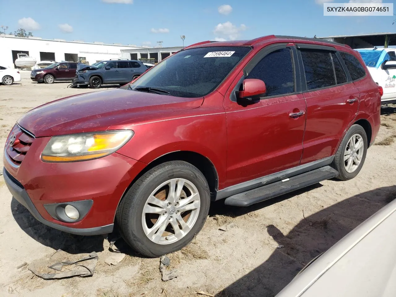 2011 Hyundai Santa Fe Limited VIN: 5XYZK4AG0BG074651 Lot: 77596464