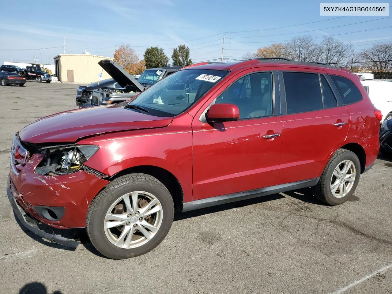 2011 Hyundai Santa Fe Limited VIN: 5XYZK4AG1BG046566 Lot: 78759074