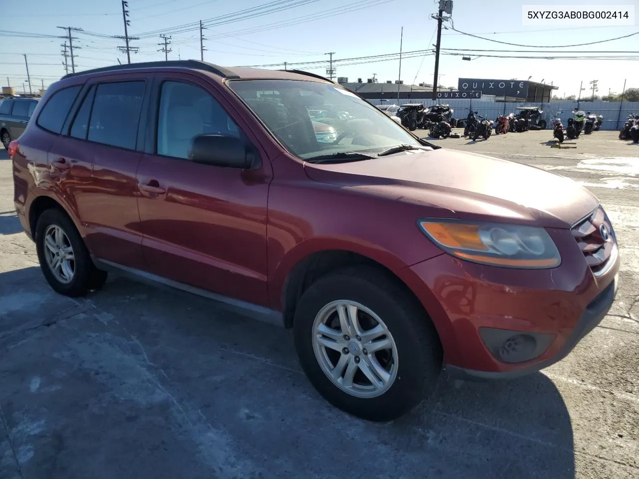 2011 Hyundai Santa Fe Gls VIN: 5XYZG3AB0BG002414 Lot: 79320024