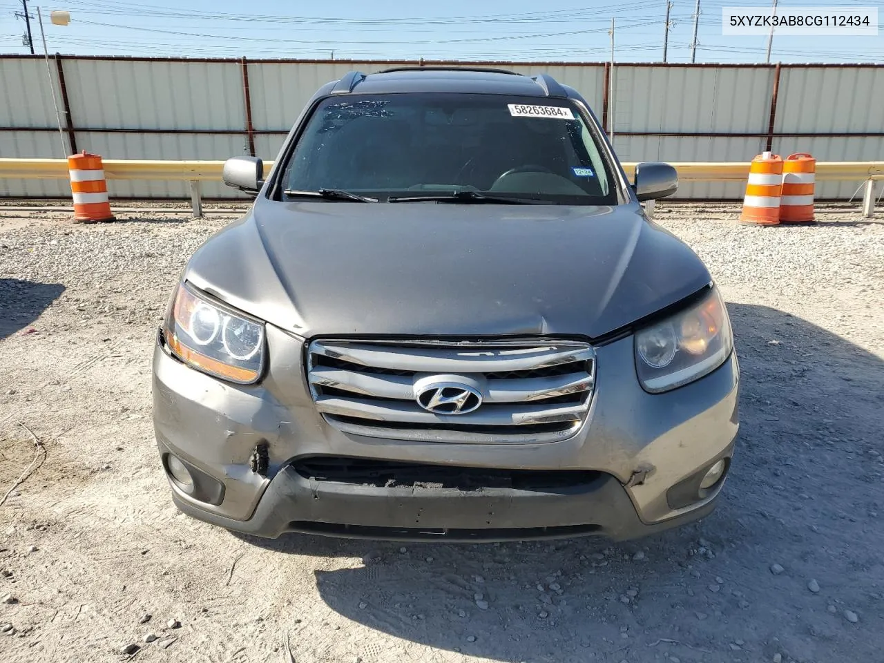 2012 Hyundai Santa Fe Limited VIN: 5XYZK3AB8CG112434 Lot: 58263684