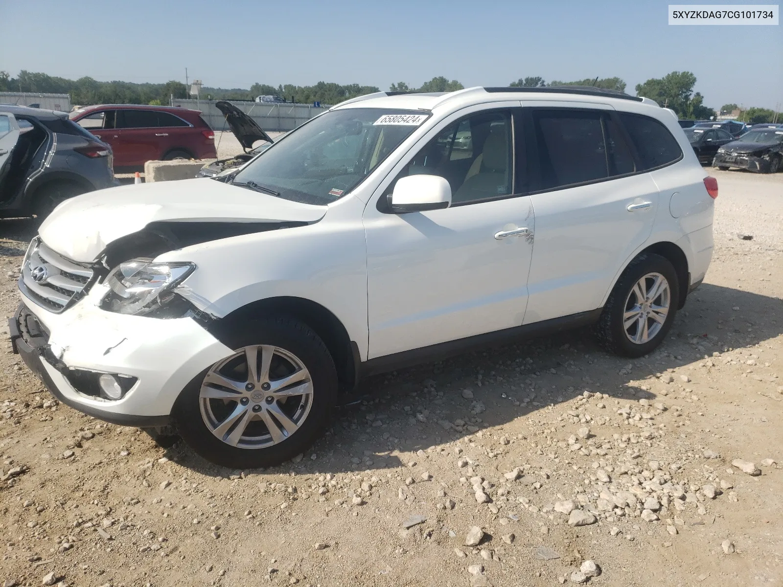 5XYZKDAG7CG101734 2012 Hyundai Santa Fe Limited