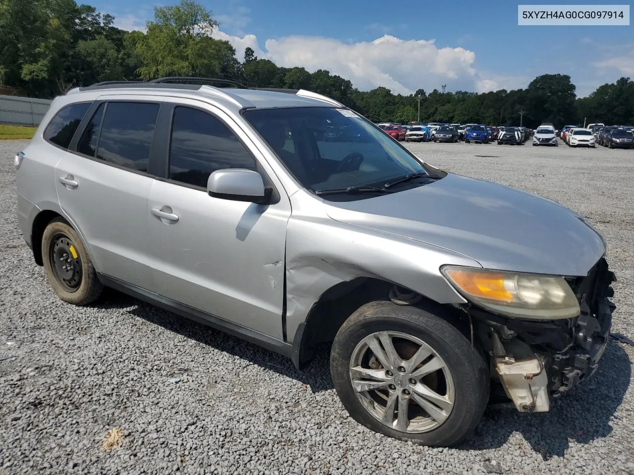 2012 Hyundai Santa Fe Se VIN: 5XYZH4AG0CG097914 Lot: 67776104