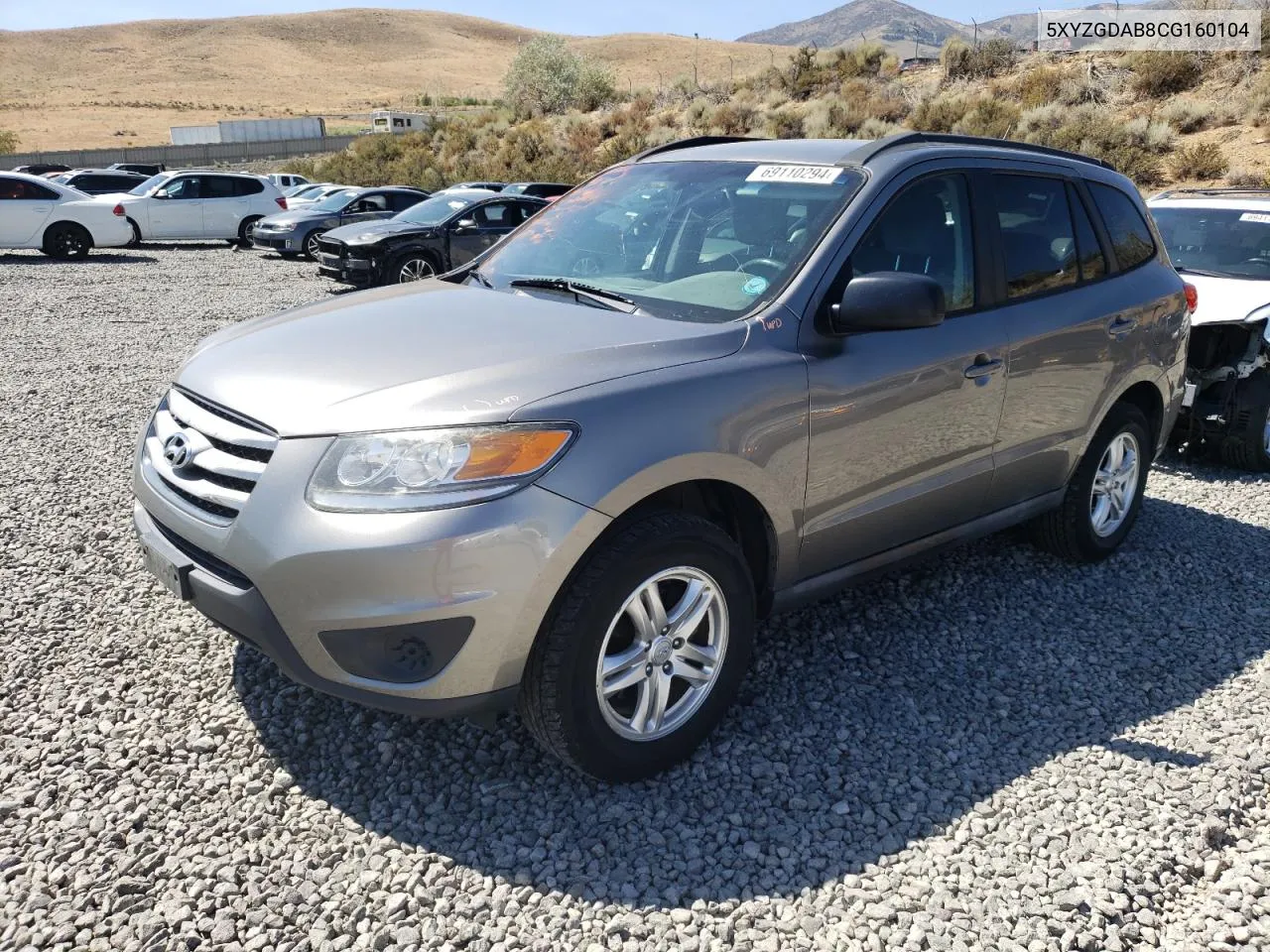 2012 Hyundai Santa Fe Gls VIN: 5XYZGDAB8CG160104 Lot: 69110294