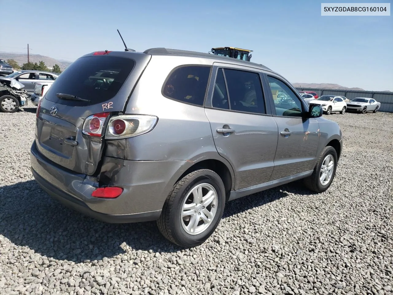 5XYZGDAB8CG160104 2012 Hyundai Santa Fe Gls