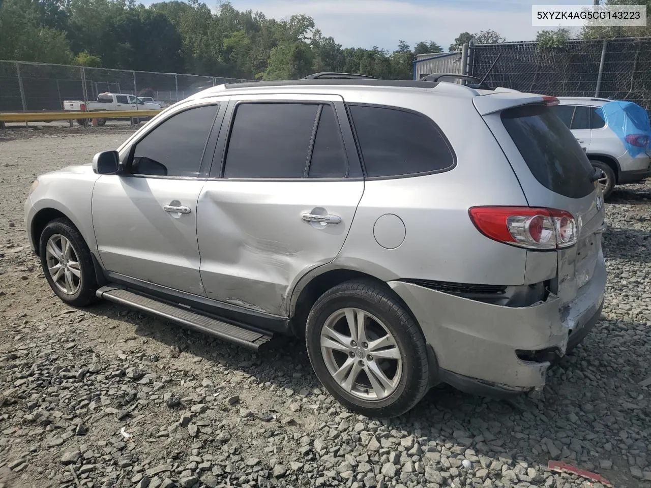 2012 Hyundai Santa Fe Limited VIN: 5XYZK4AG5CG143223 Lot: 69582444