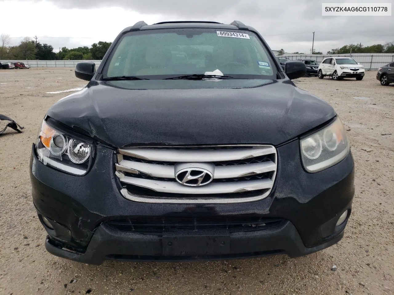 2012 Hyundai Santa Fe Limited VIN: 5XYZK4AG6CG110778 Lot: 69934314