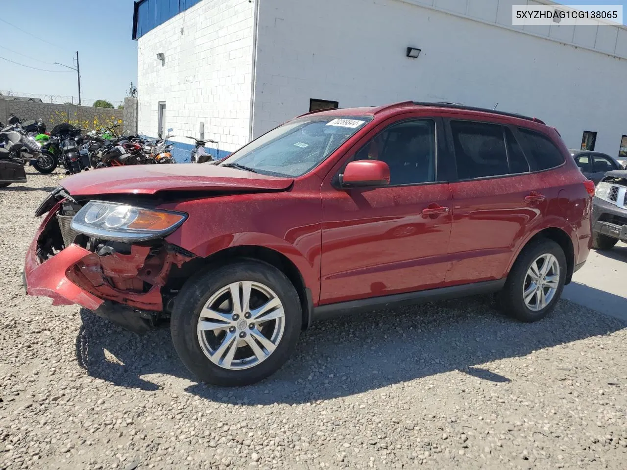 2012 Hyundai Santa Fe Se VIN: 5XYZHDAG1CG138065 Lot: 70289844