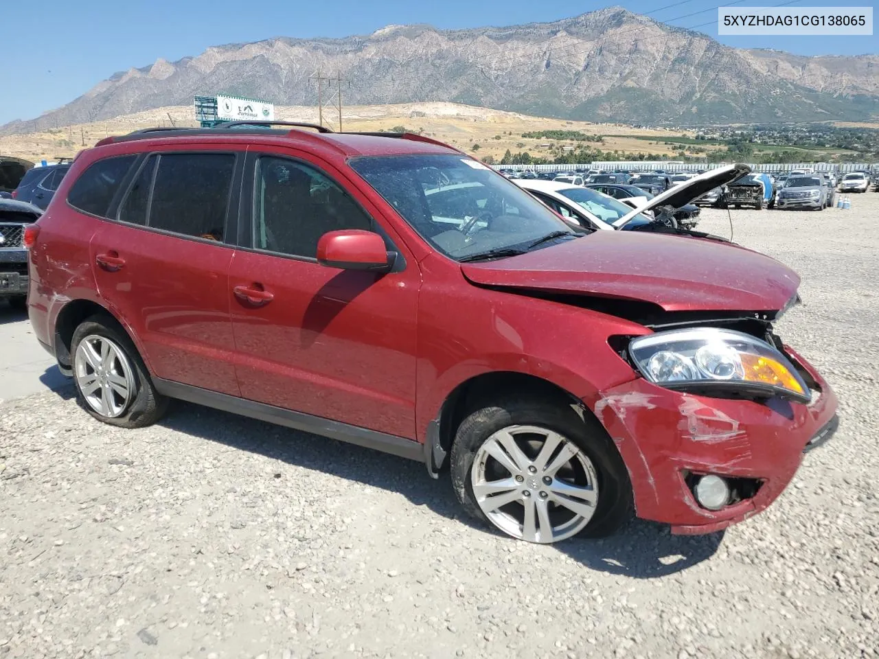 2012 Hyundai Santa Fe Se VIN: 5XYZHDAG1CG138065 Lot: 70289844