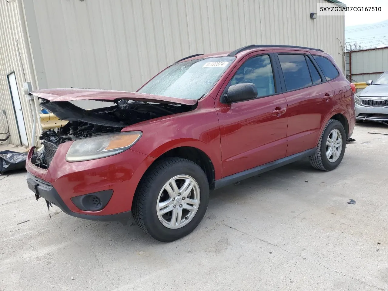 2012 Hyundai Santa Fe Gls VIN: 5XYZG3AB7CG167510 Lot: 70720874