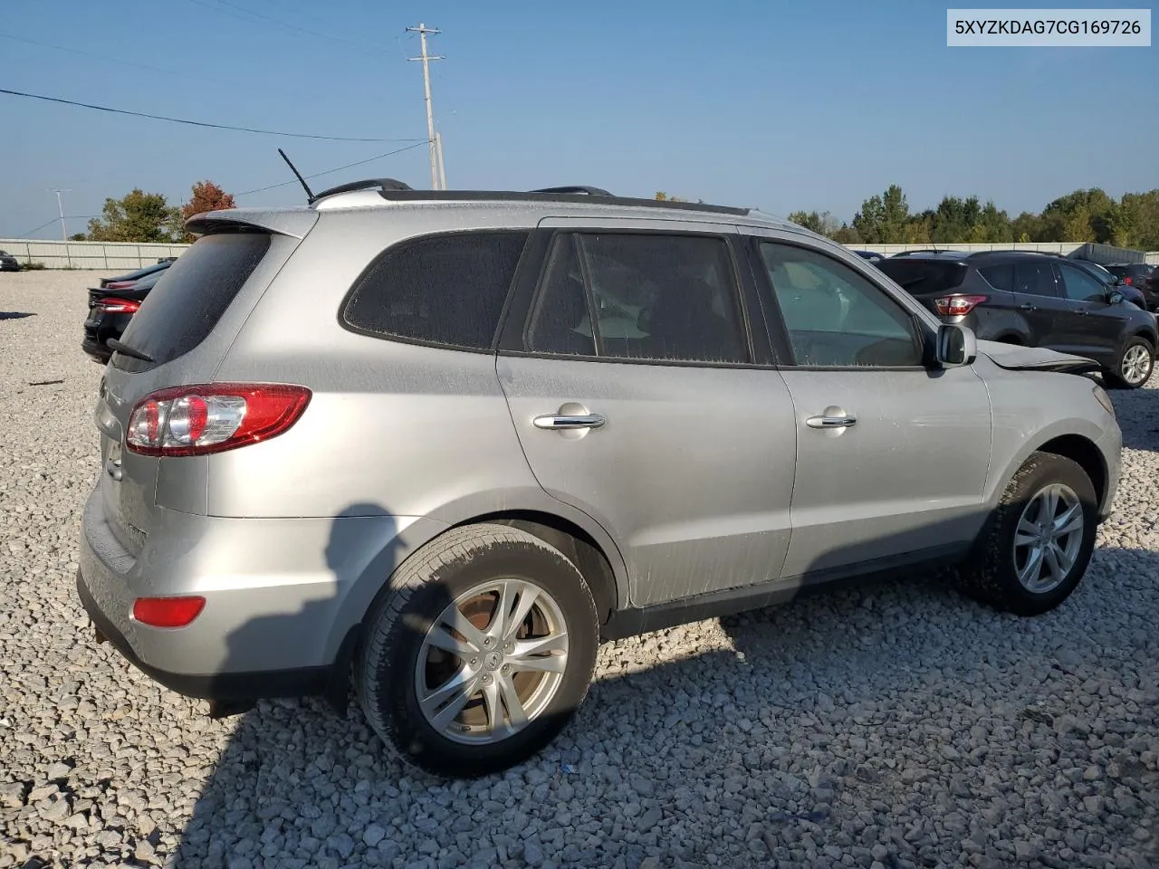 2012 Hyundai Santa Fe Limited VIN: 5XYZKDAG7CG169726 Lot: 71384244