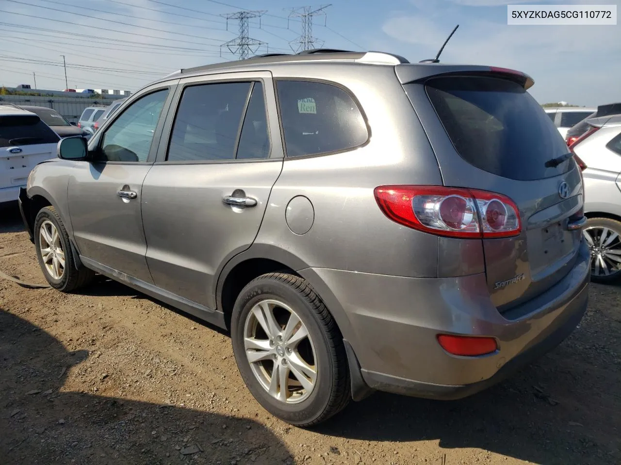 5XYZKDAG5CG110772 2012 Hyundai Santa Fe Limited