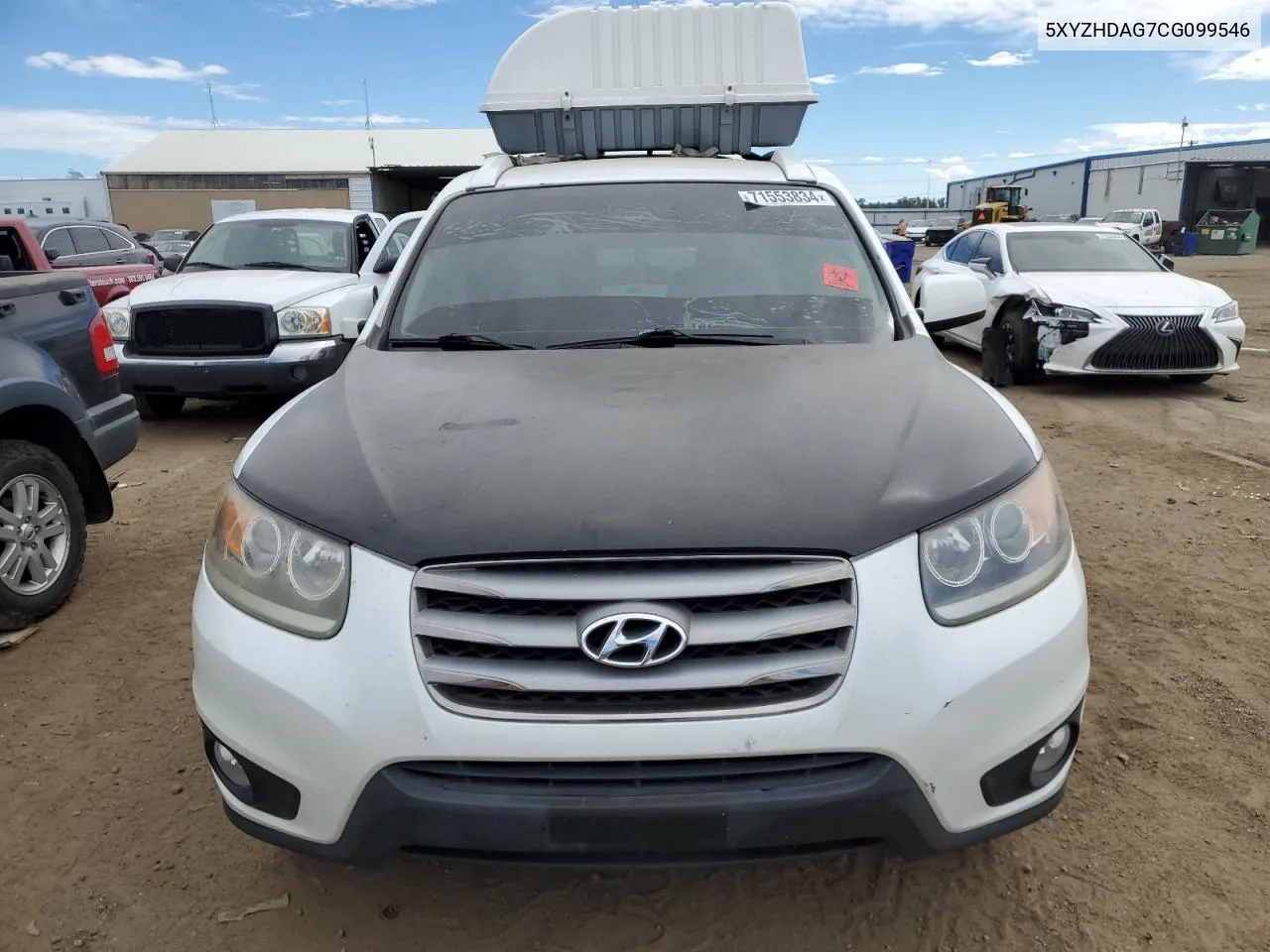 2012 Hyundai Santa Fe Se VIN: 5XYZHDAG7CG099546 Lot: 71553834