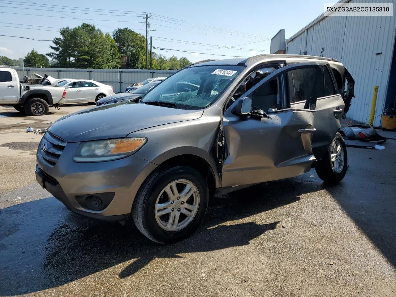 2012 Hyundai Santa Fe Gls VIN: 5XYZG3AB2CG135810 Lot: 72519744