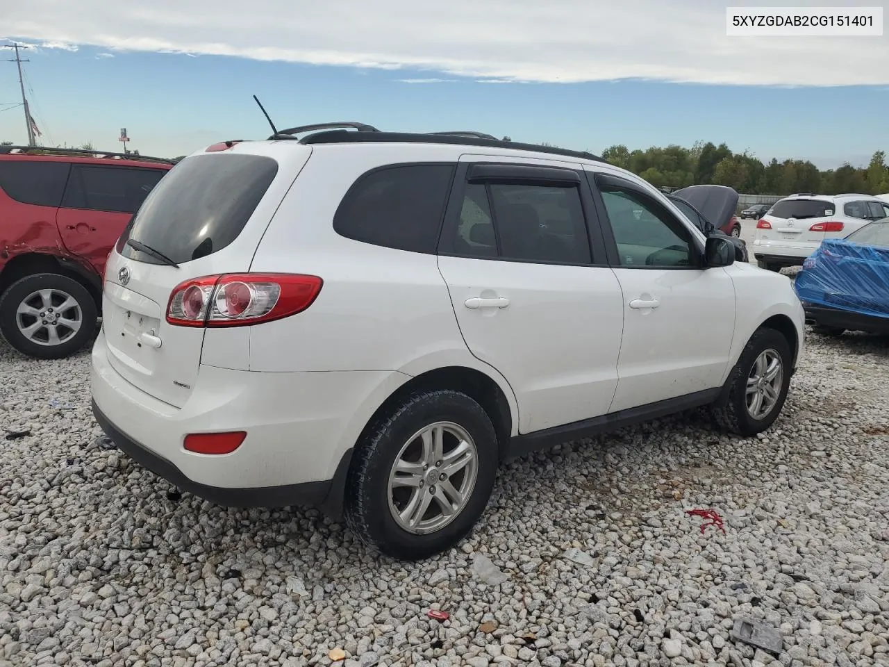 2012 Hyundai Santa Fe Gls VIN: 5XYZGDAB2CG151401 Lot: 72714994