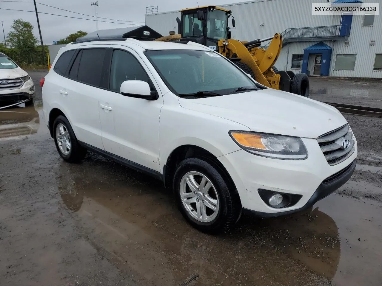 5XYZGDAG3CG166338 2012 Hyundai Santa Fe Gls