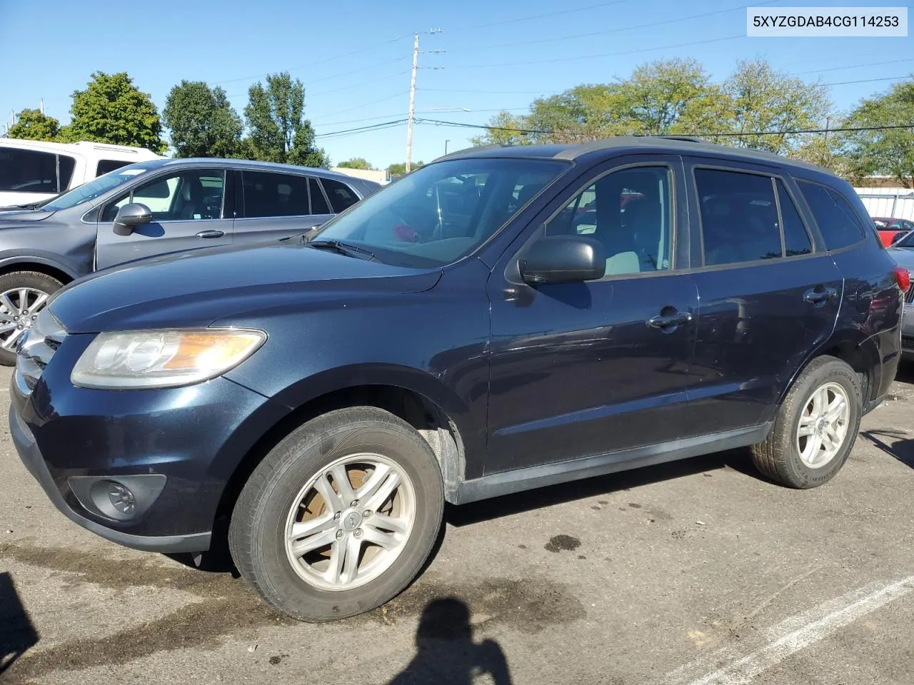 2012 Hyundai Santa Fe Gls VIN: 5XYZGDAB4CG114253 Lot: 73595404