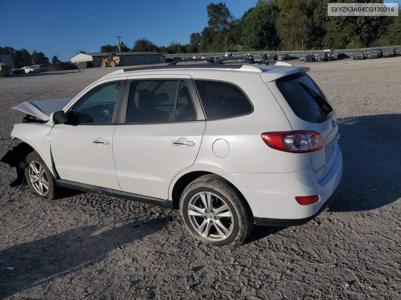 5XYZK3AB4CG130316 2012 Hyundai Santa Fe Limited