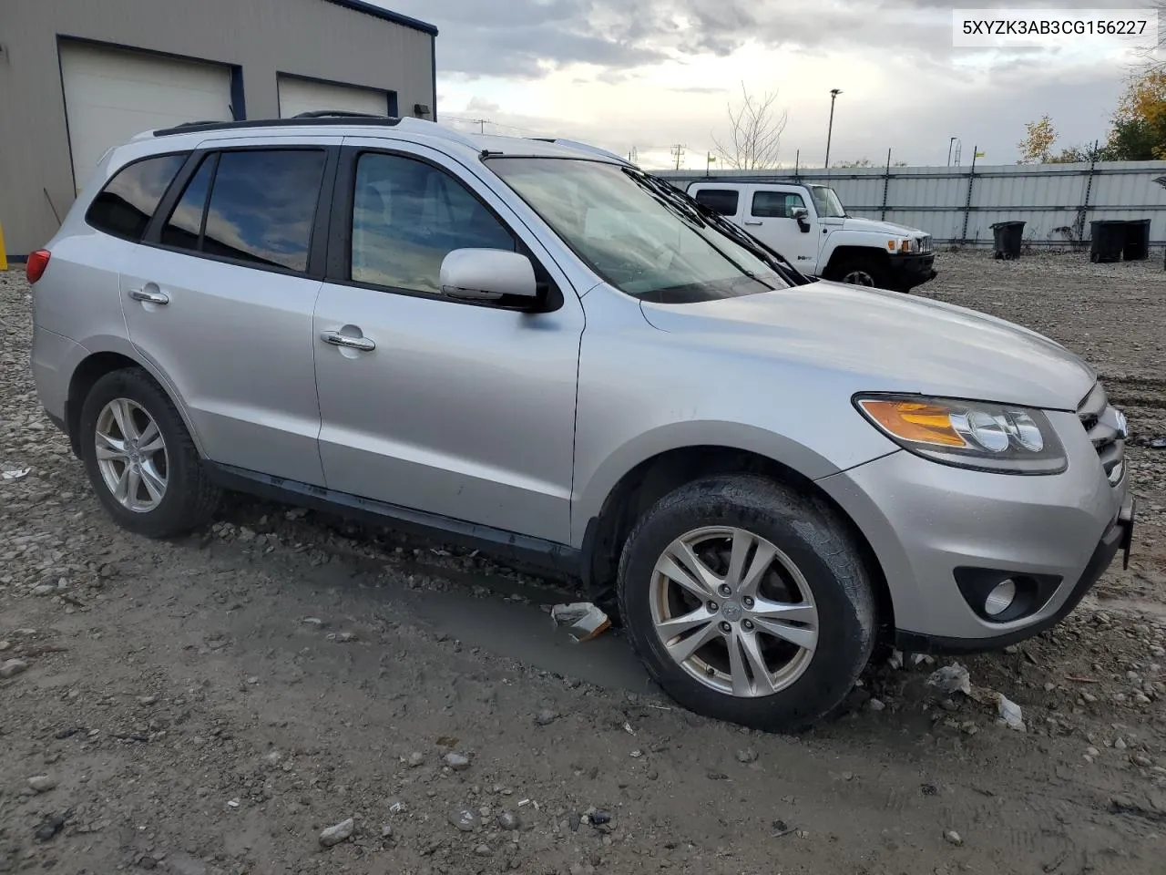 2012 Hyundai Santa Fe Limited VIN: 5XYZK3AB3CG156227 Lot: 75824564