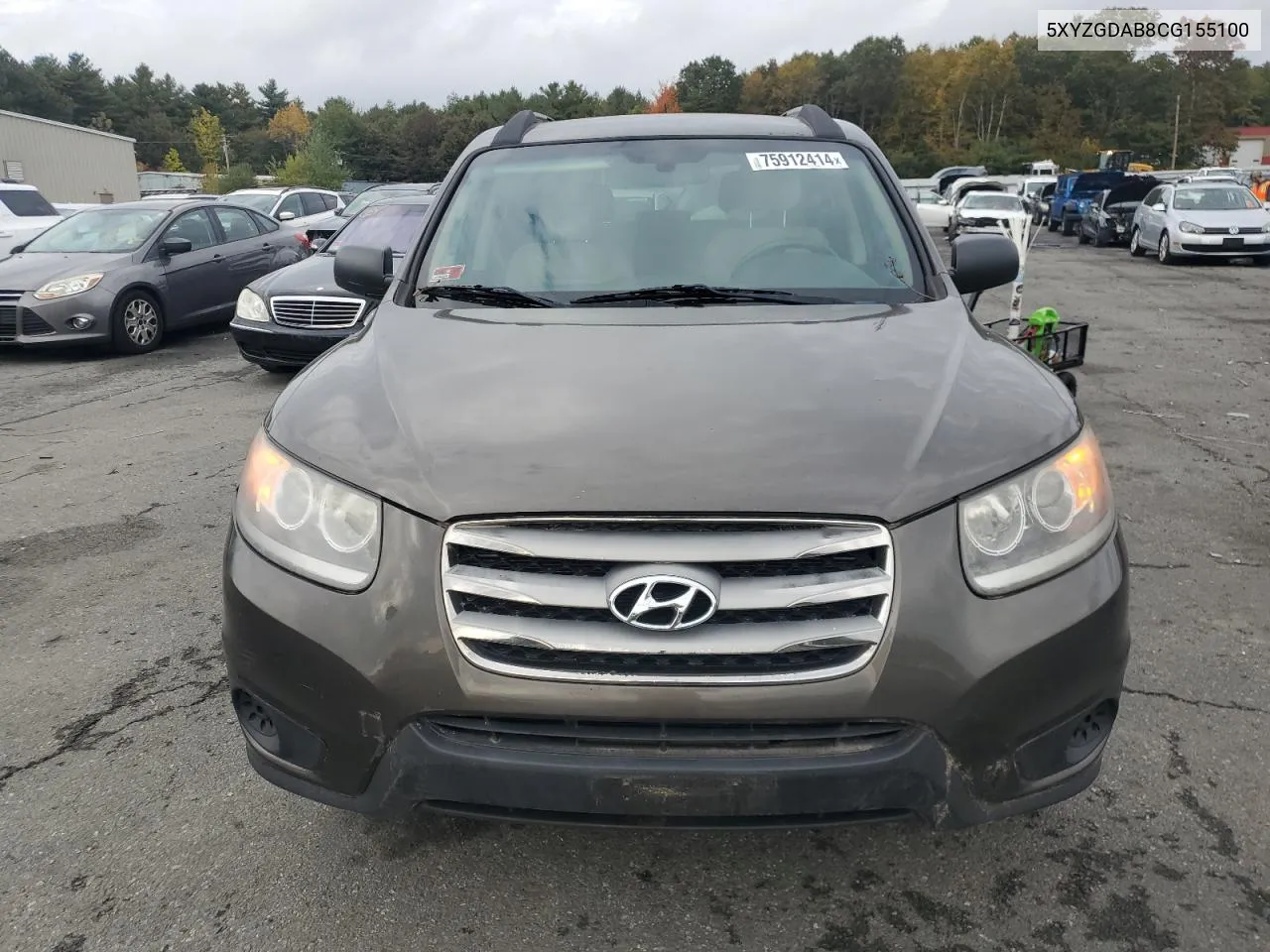 2012 Hyundai Santa Fe Gls VIN: 5XYZGDAB8CG155100 Lot: 75912414