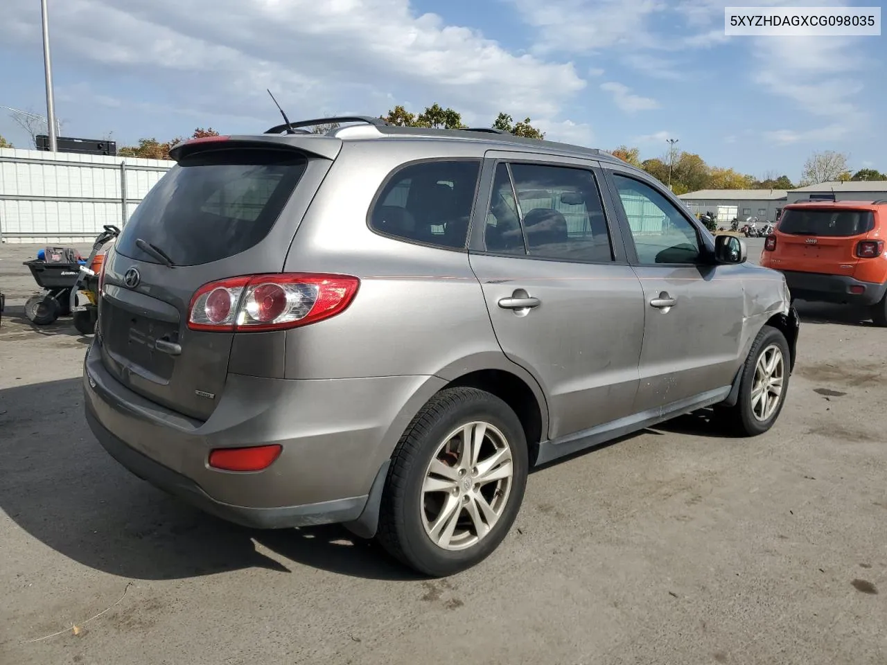 2012 Hyundai Santa Fe Se VIN: 5XYZHDAGXCG098035 Lot: 75952204