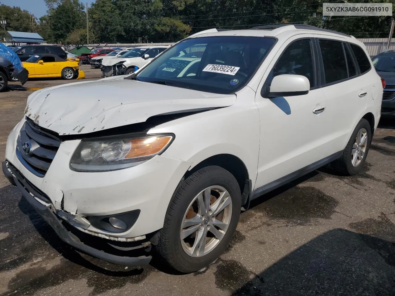 2012 Hyundai Santa Fe Limited VIN: 5XYZK3AB6CG091910 Lot: 76039224