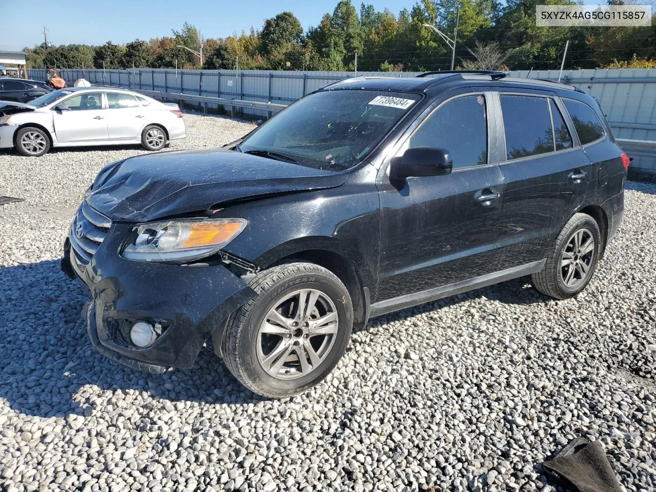 2012 Hyundai Santa Fe Limited VIN: 5XYZK4AG5CG115857 Lot: 77396484