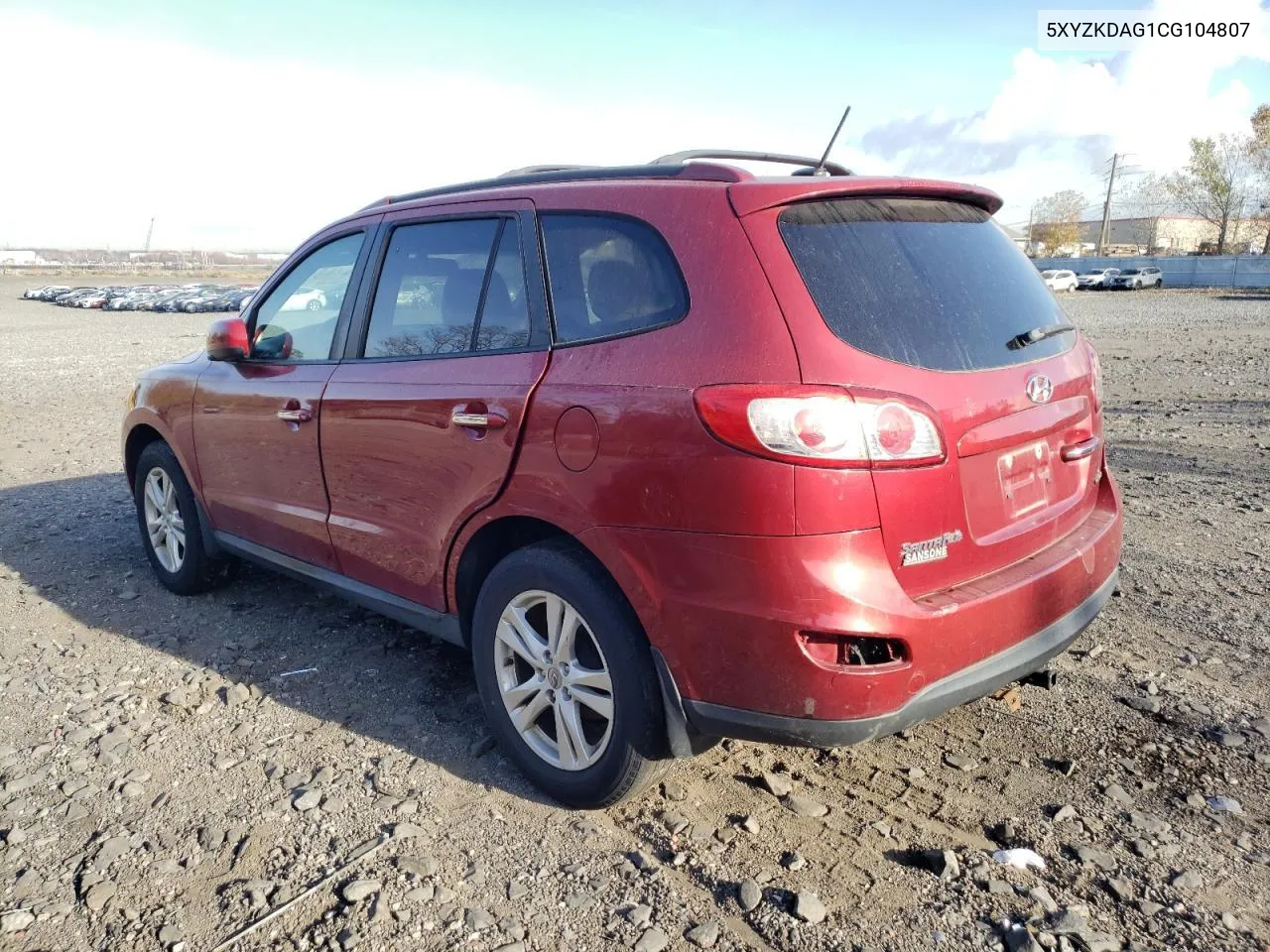 2012 Hyundai Santa Fe Limited VIN: 5XYZKDAG1CG104807 Lot: 78023404