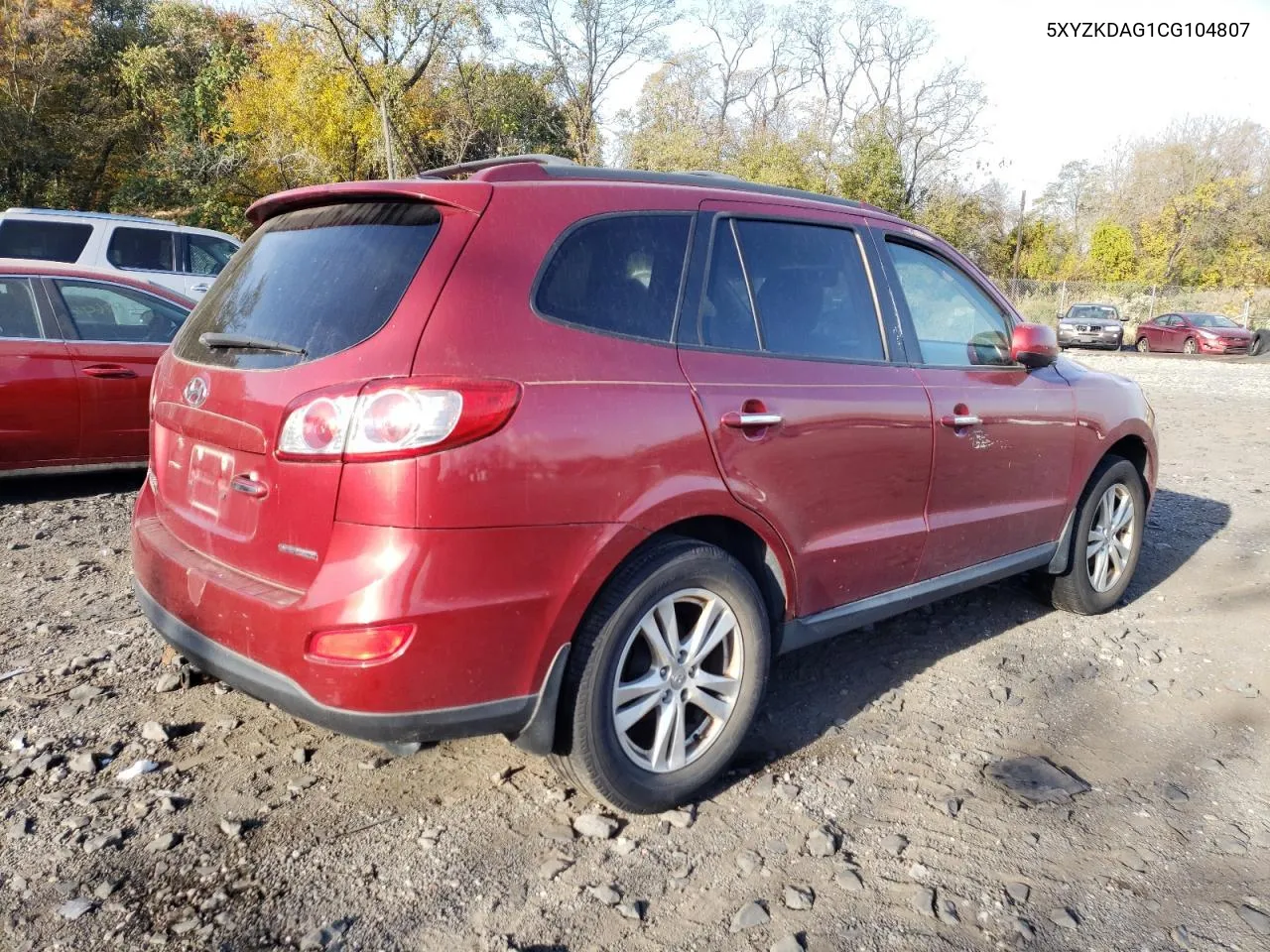 2012 Hyundai Santa Fe Limited VIN: 5XYZKDAG1CG104807 Lot: 78023404