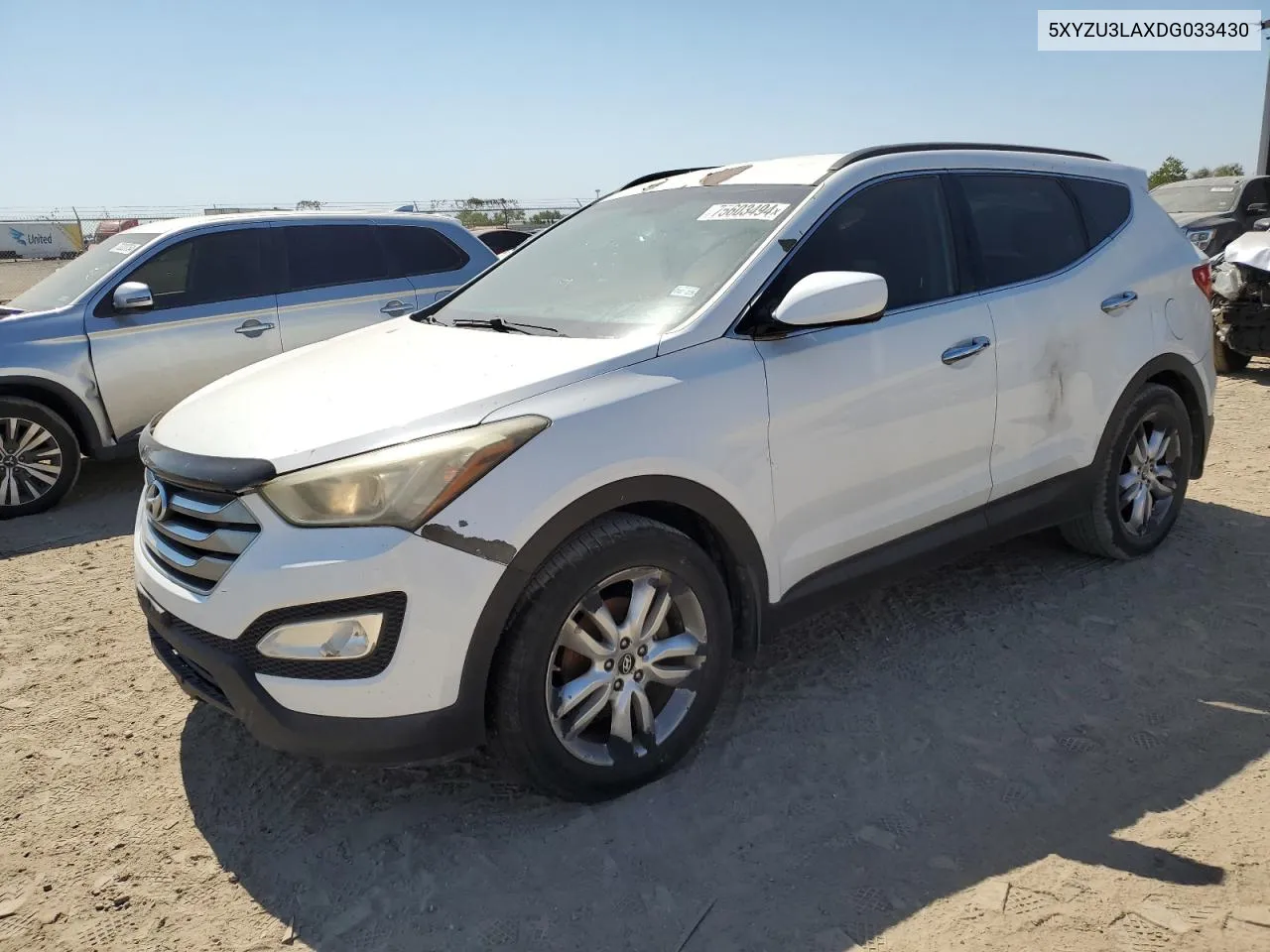 2013 Hyundai Santa Fe Sport VIN: 5XYZU3LAXDG033430 Lot: 75603494