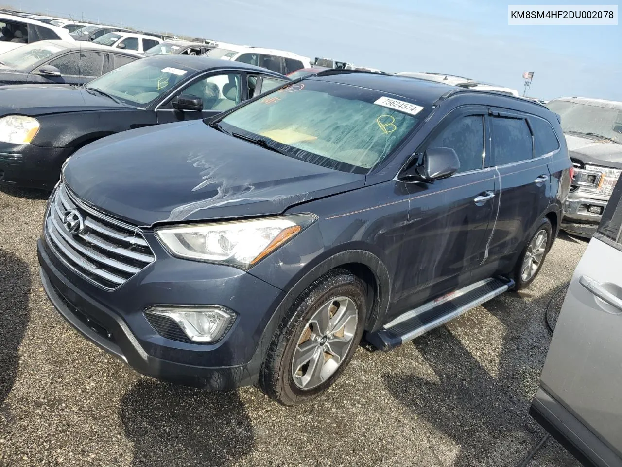 2013 Hyundai Santa Fe Gls VIN: KM8SM4HF2DU002078 Lot: 75624574