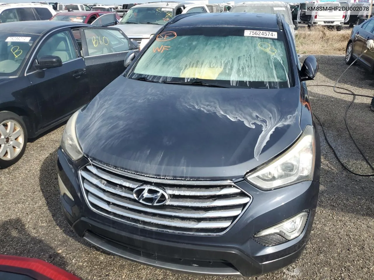 KM8SM4HF2DU002078 2013 Hyundai Santa Fe Gls