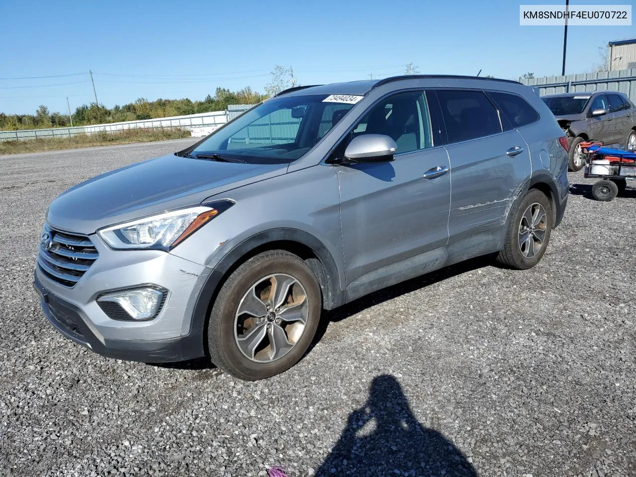 2014 Hyundai Santa Fe Gls VIN: KM8SNDHF4EU070722 Lot: 73494034