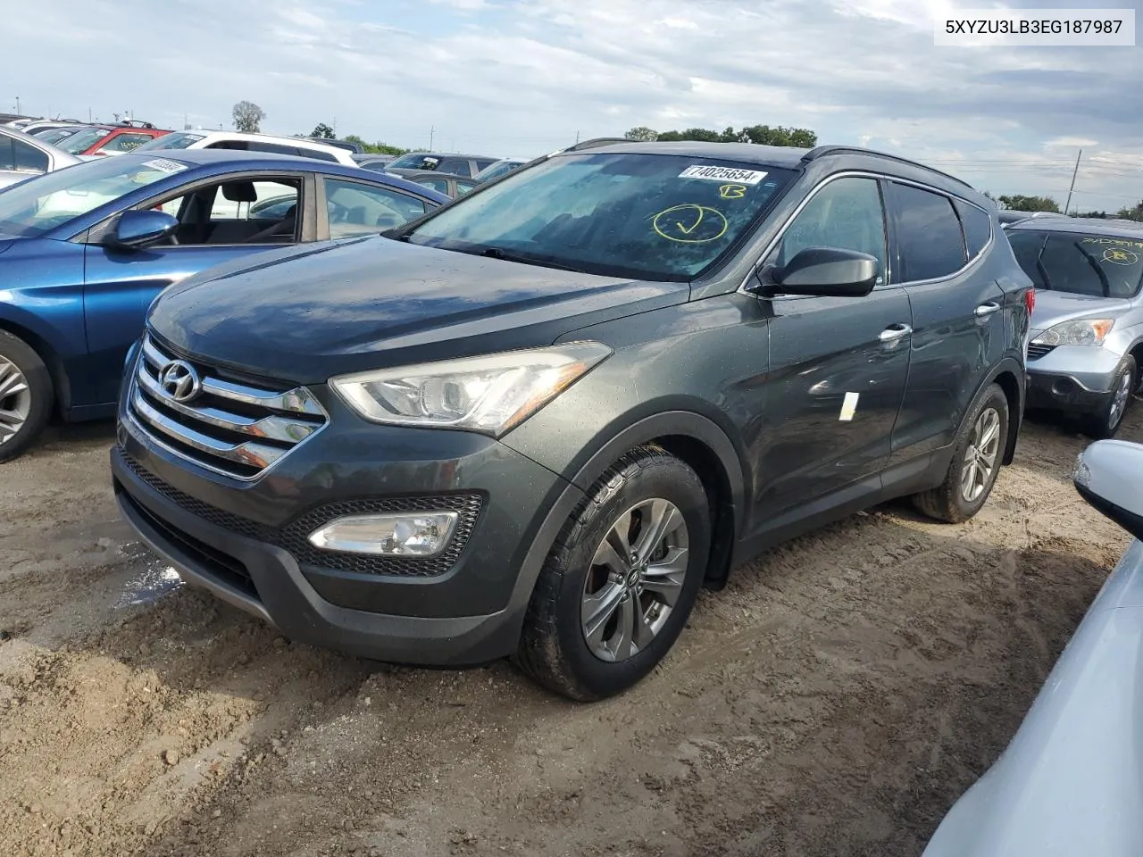 2014 Hyundai Santa Fe Sport VIN: 5XYZU3LB3EG187987 Lot: 74025654