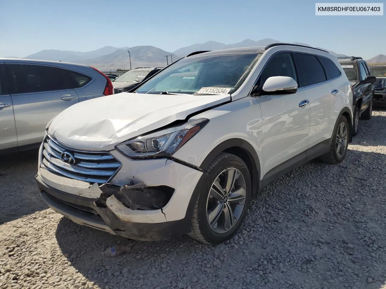 2014 Hyundai Santa Fe Gls VIN: KM8SRDHF0EU067403 Lot: 74152534