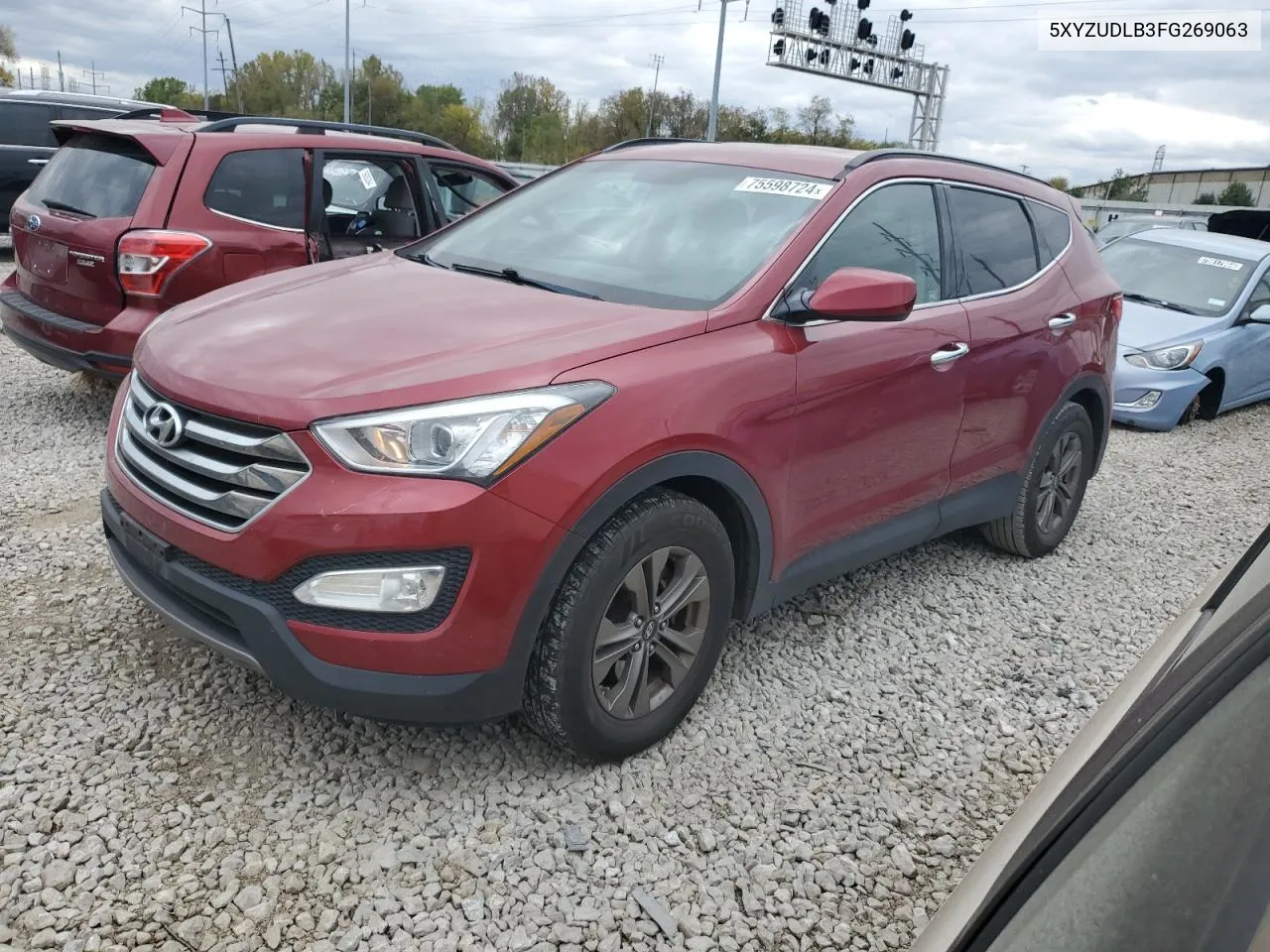 2015 Hyundai Santa Fe Sport VIN: 5XYZUDLB3FG269063 Lot: 75598724