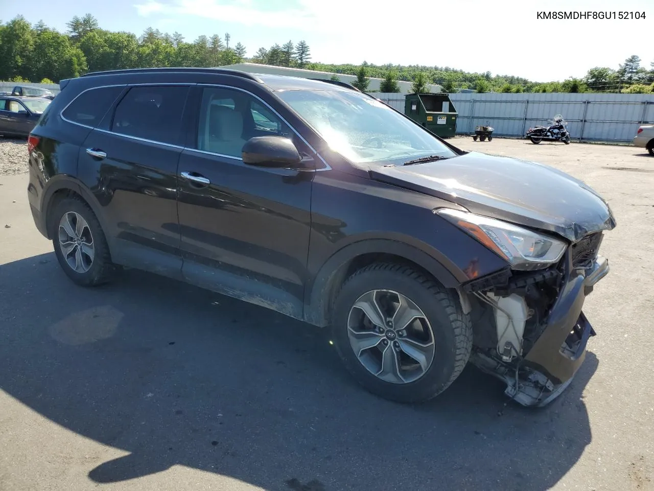 2016 Hyundai Santa Fe Se VIN: KM8SMDHF8GU152104 Lot: 58865454